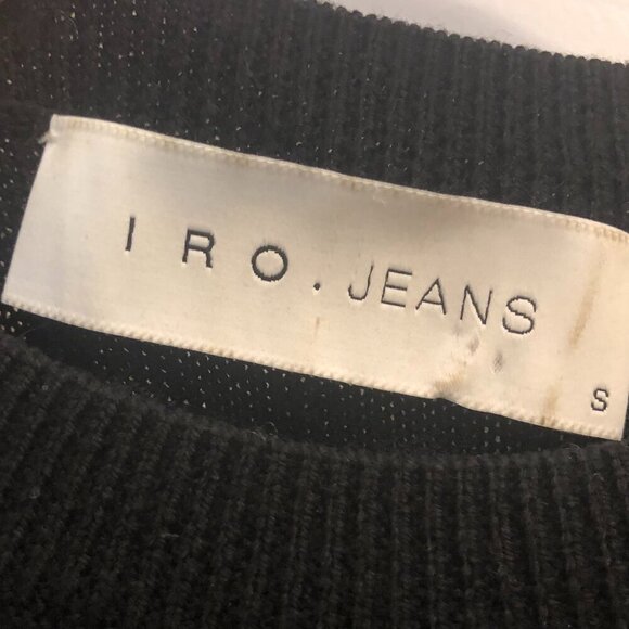 Iro Jeans Distressed Crew Neck Sweater Black Size S - Picture 3 of 8